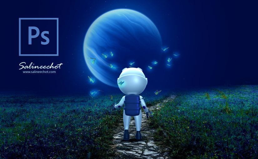 EP398 สอนประกอบภาพ manipulation นักบินอาวกาศจิ๋วกับผีเสื้อตัวน้อย photoshopcc2022