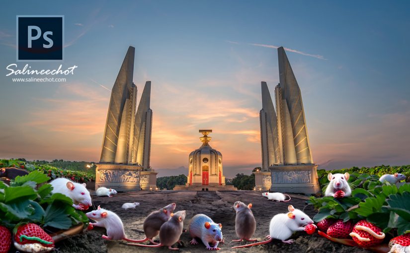 มาดูวิธีเจนภาพ ปลูกสตรอเบอรี่ ให้หนูกินฟรีตรงอนุสาวรีย์ประชาธิปไตยด้วย photoshop BETA [EP457]