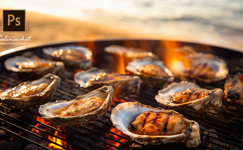 แก้ไขภาพก่อนส่งขายด้วยการใช้ Ai photoshop ย่างหอยนางรม ริมทะเล [EP466]